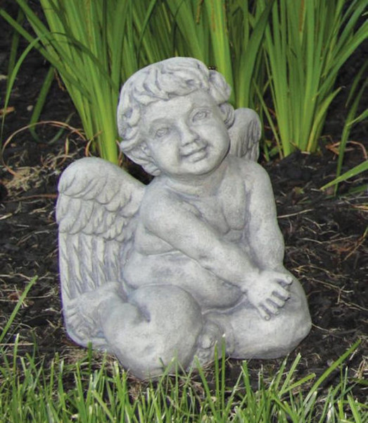 Ella Sitting Angel Garden Statue Contemplation Cherub Sculptures